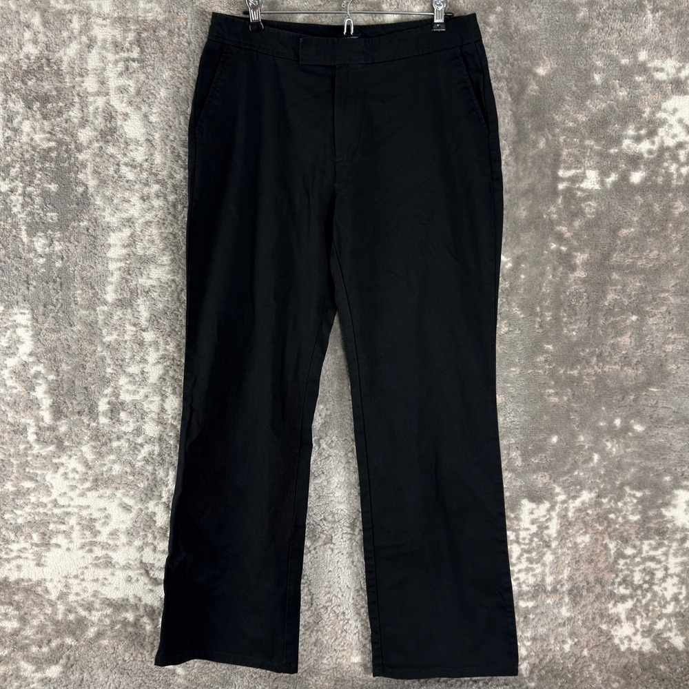 Dockers Size 12 Stretch Mid Rise Straight Leg Chino Trousers Pants Black Women